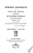 Mémoires historiques de la ville de Bourg