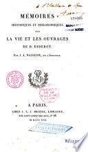 Mémoires historiques et philosophiques sur la vie et les ouvrages de Diderot