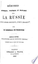 Mémoires historiques, politiques et militaires sur la Russie