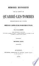 Mémoires historiques sur le canton de Quarré-les-Tombes