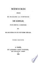 Mémoires inédits de madame la comtesse de Genlis