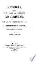 Mémoires inédits de madame la comtesse de Genlis