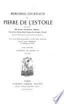 Mémoires-journaux de Pierre de L'Estoile