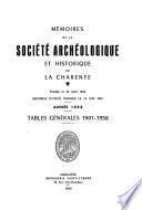 Mémoires - Société archéologique et histoirque de la Charente