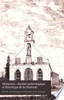 Mémoires - Société archéologique et histoirque de la Charente