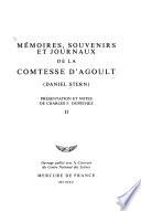 Mémoires, souvenirs et journaux de la comtesse d'Agoult (Daniel Stern)