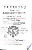 Mémoires sur la langue Celtique