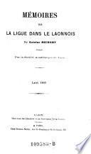 Mémoires sur la ligue dans le Laonnois