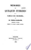 Mémoires sur quelques hybrides de la famille des orchidées