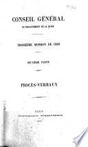 Memoirs de M. le préfet de la Seine et de M. le préfet de police, et procès-verbaux des délibérations