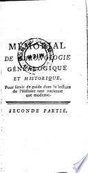 Mémorial de chronologie généalogique et historique