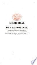 Mémorial Portatif de Chronologie, d'Histoire Industrielle, d'Économie Politique, etc. Nouvelle édition ... augmentée. [By Count E. de Laubespin.]