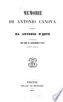 Memorie di Antonio Canova