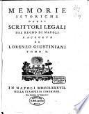 Memorie istoriche degli scrittori legali del regno di Napoli