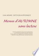 Menus d'automne sans lactose