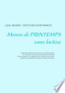 Menus de printemps sans lactose