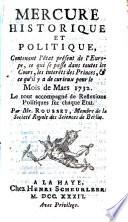 Mercure historique et politique contenant l'état présent de l'Europe