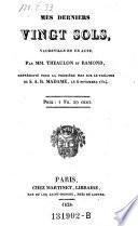 Mes derniers vingt sols, vaudeville en un acte