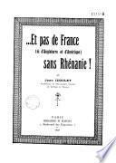 Mes quatre réponses à une enquête sur le Rhin dans la presse de Paris