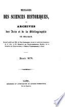 Messager des sciences historiques, ou Archives des arts et de la bibliographie de Belgique