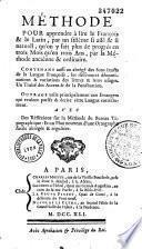 Méthode pour apprendre à lire le François et le Latin, par un sistème aisé
