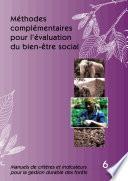 Méthodes complémentaires pour l'évaluation du bien-être-social