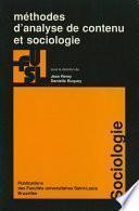 Méthodes d’analyse de contenu et sociologie