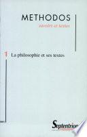 Methodos, n°1/2001 : La philosophie et ses textes
