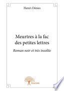Livre Meurtres à la fac des petites lettres