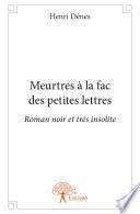 Meurtres à la fac des petites lettres