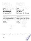 Minutes of Proceedings and Evidence of the Special Committee on the Review of the Parliament of Canada Act