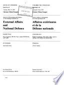 Minutes of Proceedings and Evidence of the Standing Committee on External Affairs and National Defence