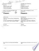 Minutes of Proceedings and Evidence of the Standing Committee on Finance
