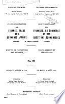 Minutes of Proceedings and Evidence of the Standing Committee on Finance, Trade and Economic Affairs