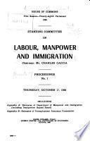 Minutes of Proceedings and Evidence of the Standing Committee on Labour, Manpower and Immigration