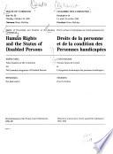 Minutes of Proceedings and Evidence of the Standing Committee on the Human Rights [sic] and the Status of Disabled Persons