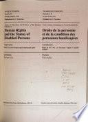 Minutes of Proceedings and Evidence of the Standing Committee on the Human Rights [sic] and the Status of Disabled Persons