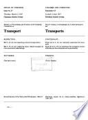 Minutes of Proceedings and Evidence of the Standing Committee on Transport