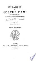 Miracles de Nostre Dame par personnages: Glossaire et tables