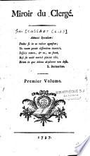 Miroir du clergé. Premier volume