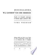Miscellanea W.J. Ganshof van der Meersch