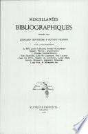 Miscellanees Bibliographiques