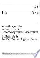 Mitteilungen der Schweizerischen entomologischen Gesellschaft