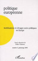 Mobilisations et clivages socio-politiques en Europe