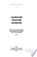Modernité, diversité, solidarité