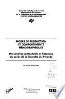 Modes de production et comportements démographiques