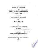 Moeurs et coutumes des familles bretonnes avant 1789