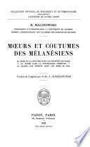 Moeurs et coutumes des Mélanésiens ...