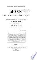 Monk chute de la république et rétablissement de la monarchie en Angleterre, en 1660 étude historique par M. Guizot
