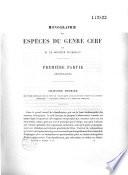 Monographie des espèces du genre cerf